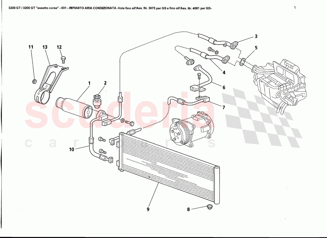 AIR CONDITIONING SYSTEM - Valid till Ass.Nr.3675 for GS and till Ass.Nr.4061 for GD- of Maserati Maserati 3200 GT / Assetto Corsa