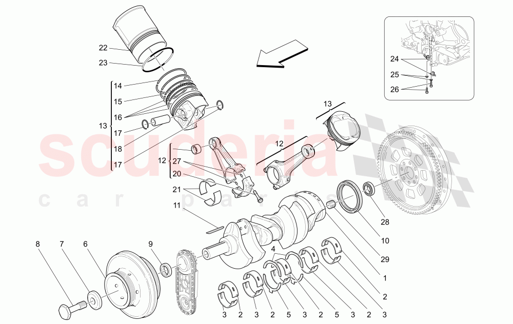 CRANK MECHANISM of Maserati Maserati GranTurismo (2011-2012) S