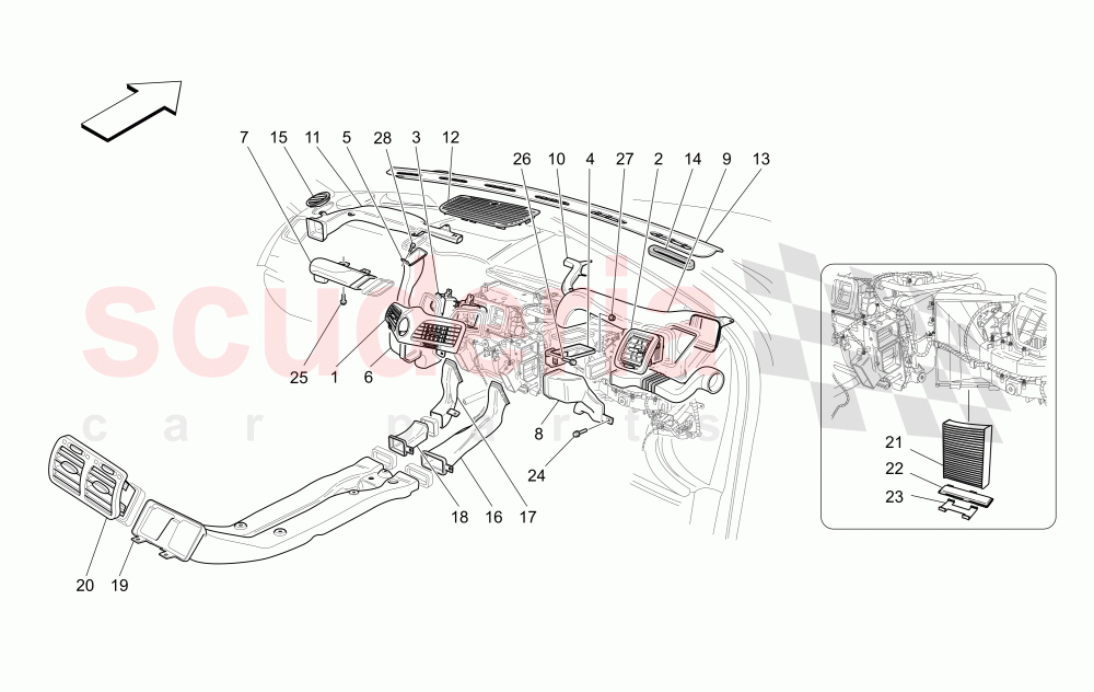 A/C UNIT: DIFFUSION (Not available with: Special Edition) of Maserati Maserati GranTurismo (2009-2012) S Auto