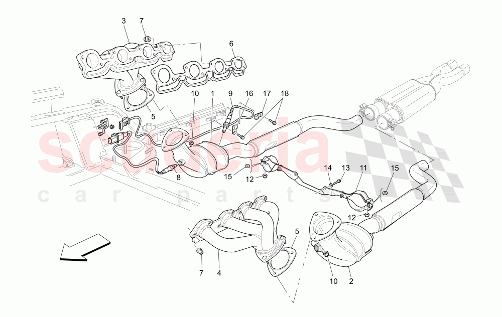 PRE-CATALYTIC CONVERTERS AND CATALYTIC CONVERTERS of Maserati Maserati GranTurismo (2009-2012) S Auto