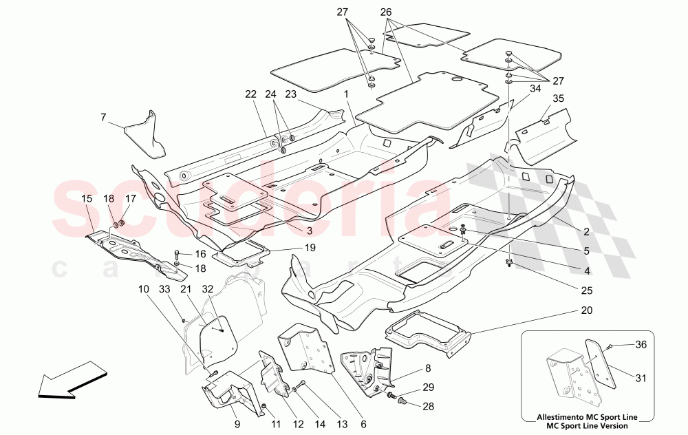 PASSENGER COMPARTMENT MATS (Not available with: CENTENNIAL INTERNALS, Special Edition) of Maserati Maserati GranTurismo (2012-2016) Sport CC