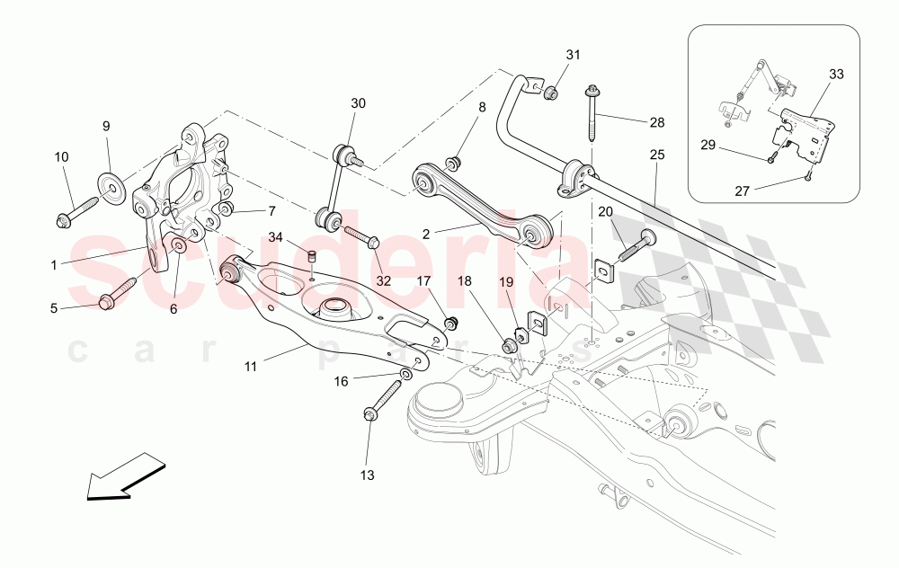 REAR SUSPENSION of Maserati Maserati Ghibli (2014-2016) S