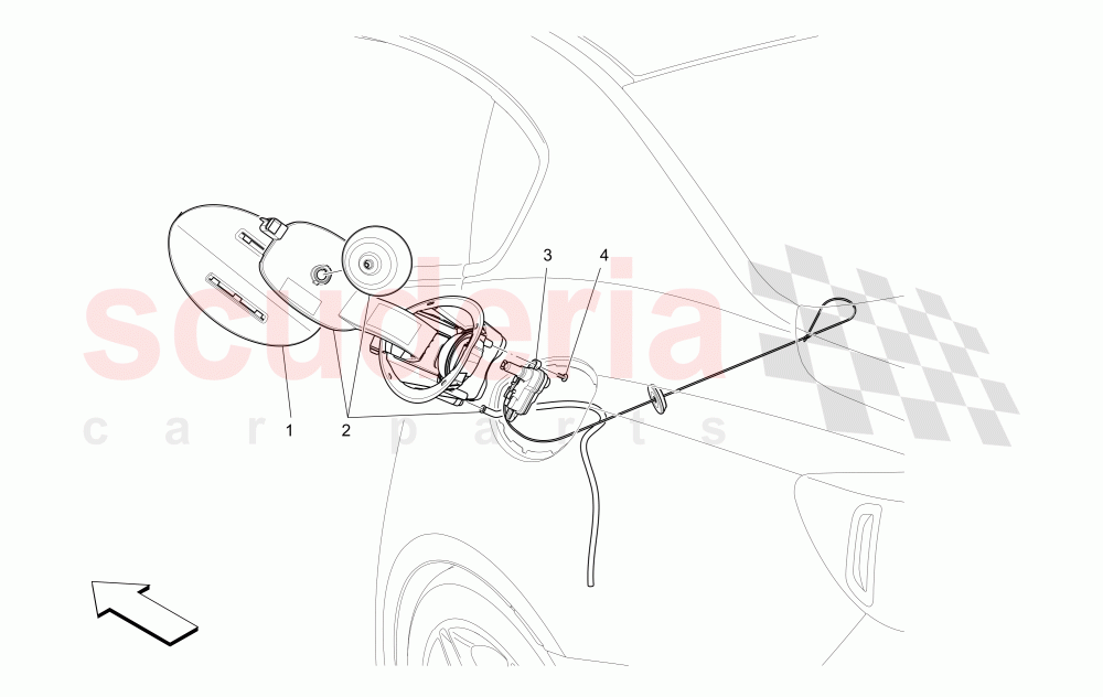 FUEL TANK DOOR AND CONTROLS of Maserati Maserati Quattroporte (2013-2016) S Q4