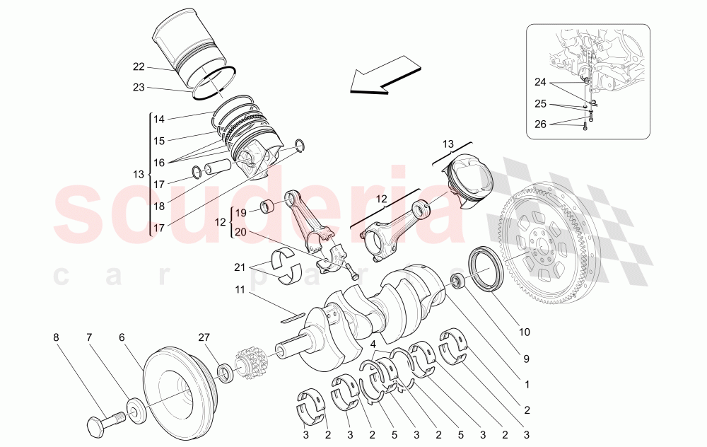 CRANK MECHANISM of Maserati Maserati Quattroporte (2003-2007) DuoSelect