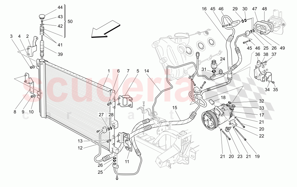 A/C UNIT: ENGINE COMPARTMENT DEVICES of Maserati Maserati GranCabrio (2011-2012) Sport