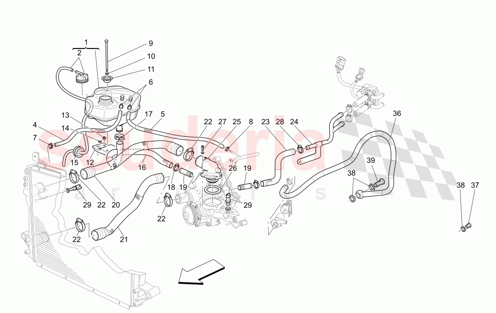 COOLING SYSTEM: NOURICE AND LINES of Maserati Maserati GranCabrio (2016+) MC