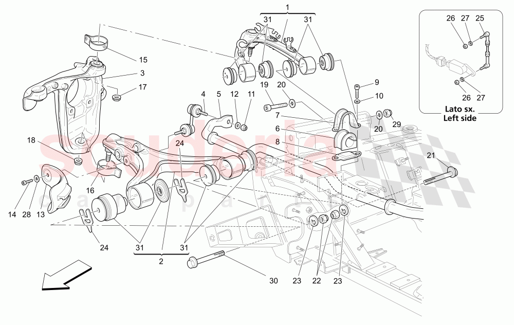 FRONT SUSPENSION of Maserati Maserati GranCabrio (2013-2015) MC