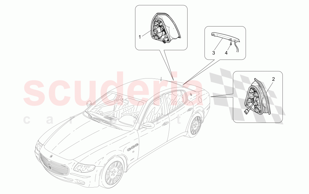 TAILLIGHT CLUSTERS of Maserati Maserati Quattroporte (2003-2007) DuoSelect