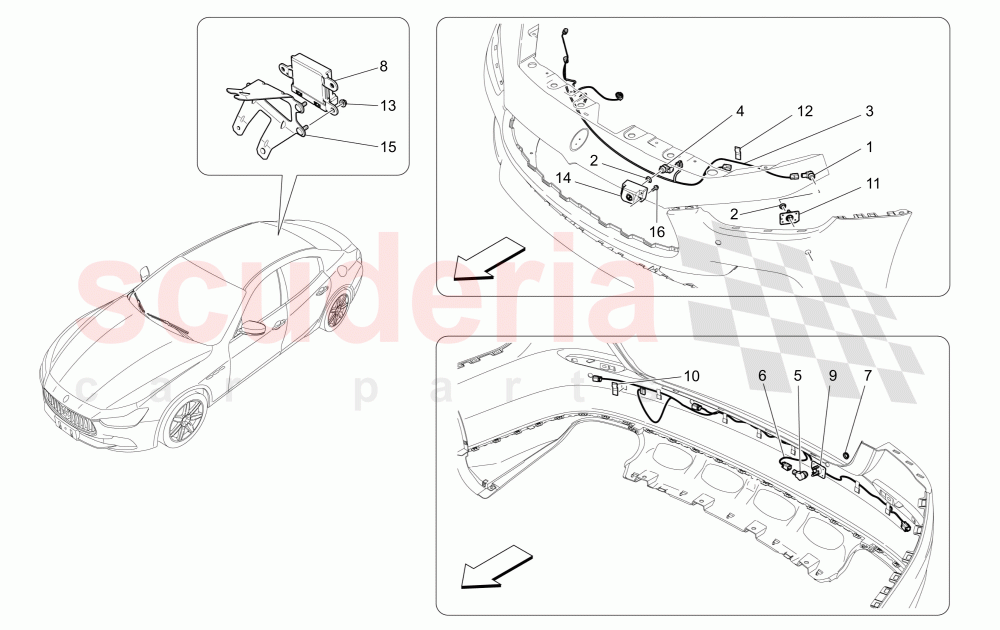 PARKING SENSORS of Maserati Maserati Ghibli (2014-2016) Diesel