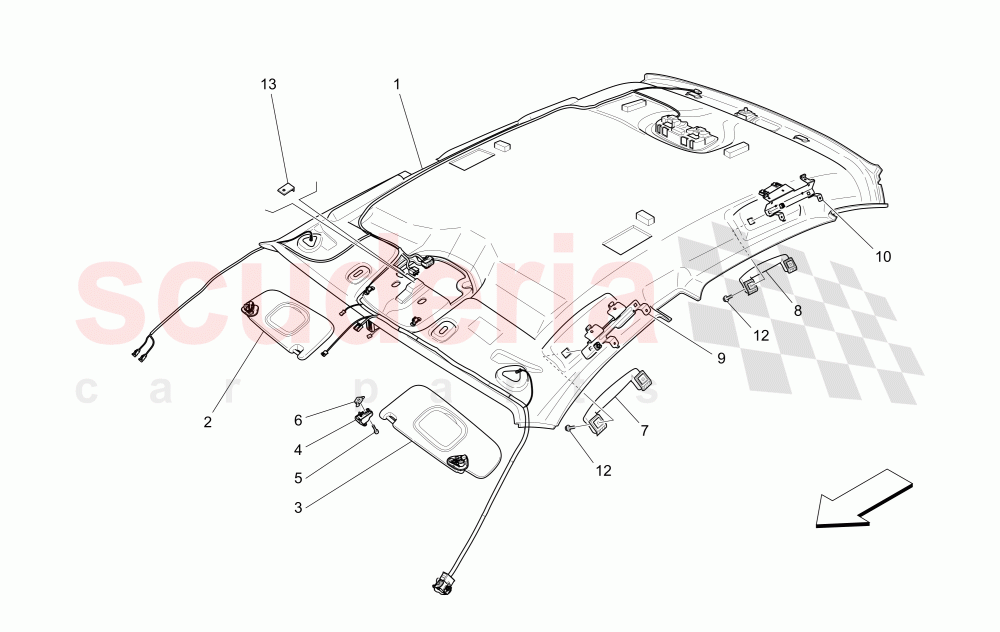 ROOF AND SUN VISORS of Maserati Maserati Ghibli (2017+) S