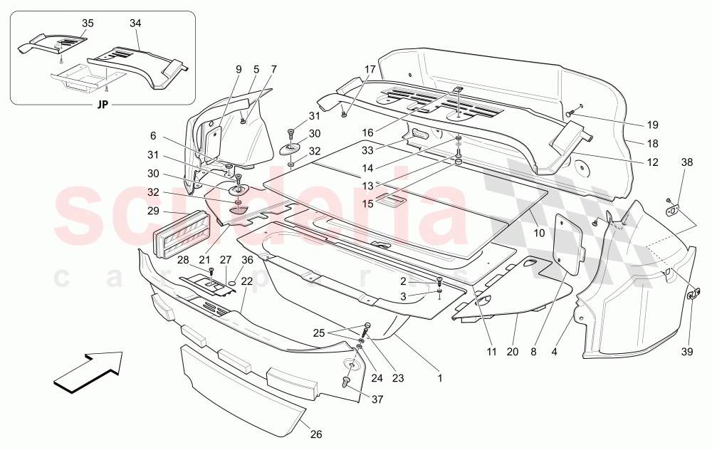 LUGGAGE COMPARTMENT MATS (Not available with: CENTENNIAL INTERNALS, Special Edition) of Maserati Maserati GranTurismo (2012-2016) Sport CC