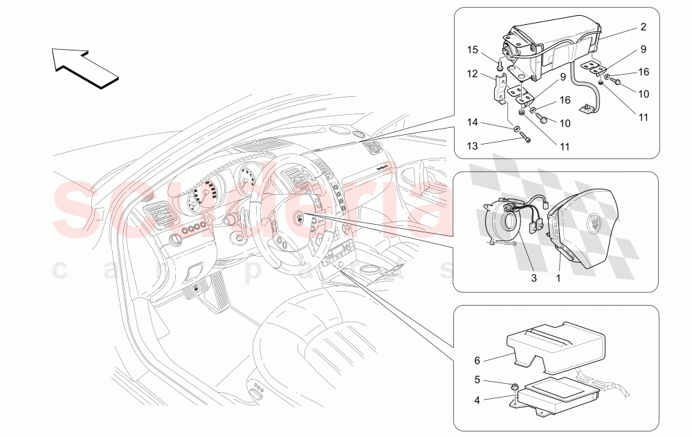 FRONT AIRBAG SYSTEM of Maserati Maserati Quattroporte (2008-2012) S 4.7