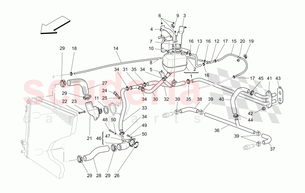 COOLING SYSTEM: NOURICE AND LINES of Maserati Maserati 4200 Coupe (2002-2004) GT