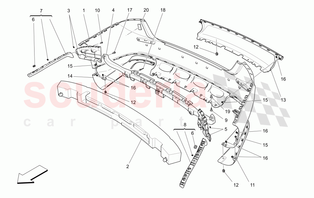 REAR BUMPER of Maserati Maserati Ghibli (2014-2016) Diesel