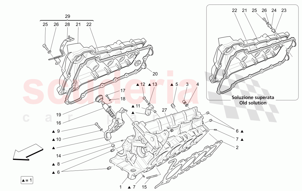 RH CYLINDER HEAD of Maserati Maserati Quattroporte (2009-2012) Sport GTS