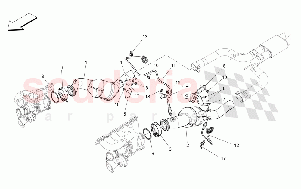 PRE-CATALYTIC CONVERTERS AND CATALYTIC CONVERTERS of Maserati Maserati Quattroporte (2013+) GTS