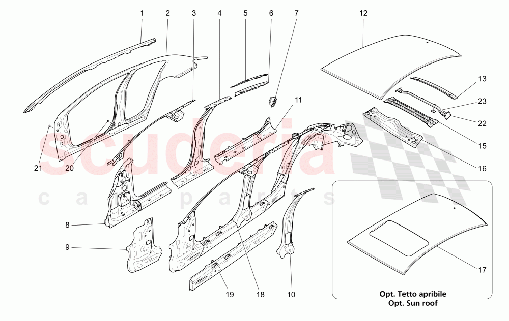 BODYWORK AND CENTRAL OUTER TRIM PANELS of Maserati Maserati Ghibli (2017+) S