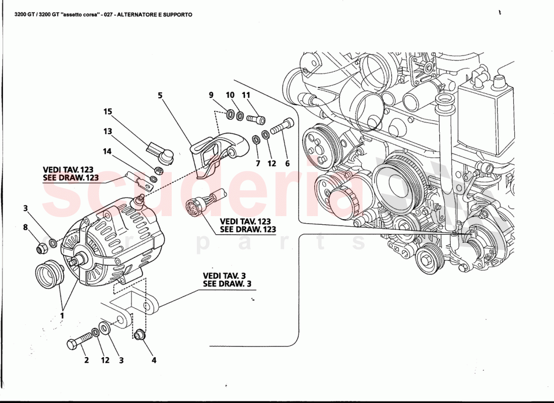 ALTERNATOR AND SUPPORT of Maserati Maserati 3200 GT / Assetto Corsa