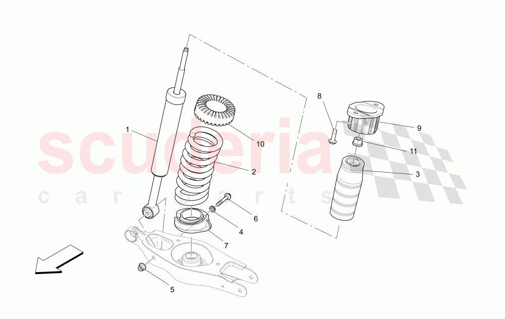 REAR SHOCK ABSORBER DEVICES of Maserati Maserati Quattroporte (2013-2016) S Q4