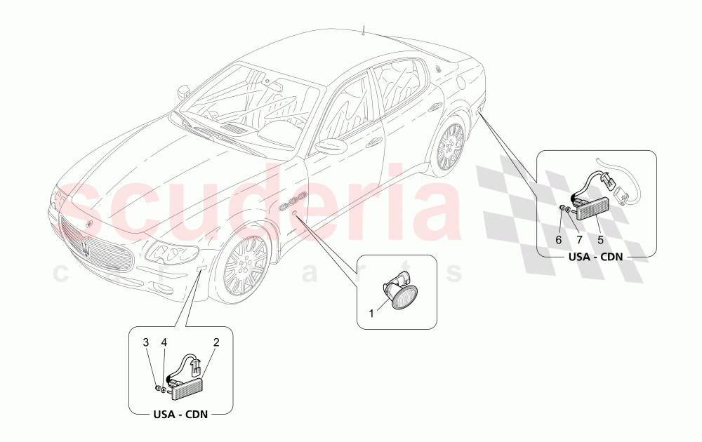 SIDE LIGHT CLUSTERS of Maserati Maserati Quattroporte (2003-2007) DuoSelect