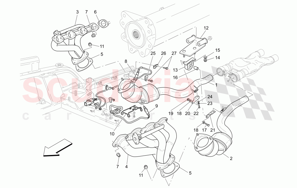 PRE-CATALYTIC CONVERTERS AND CATALYTIC CONVERTERS of Maserati Maserati Quattroporte (2003-2007) DuoSelect