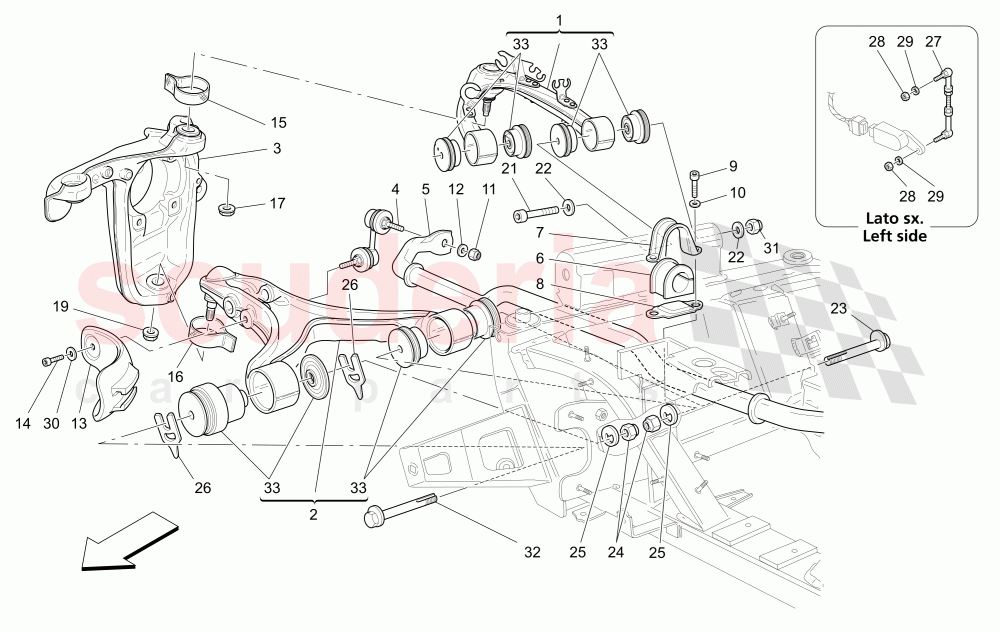 FRONT SUSPENSION of Maserati Maserati GranTurismo (2008-2010) S