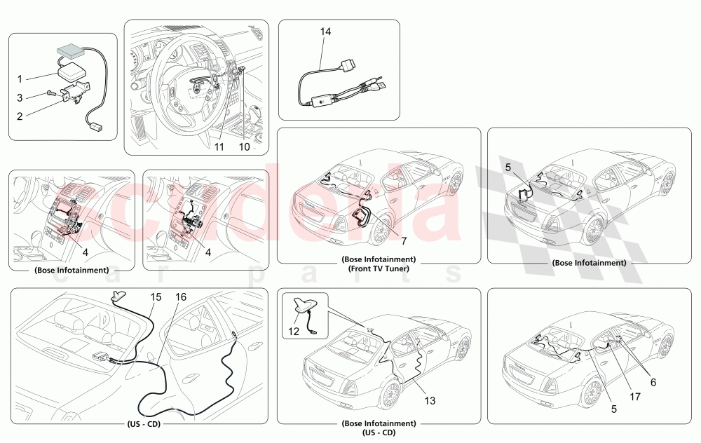 RECEPTION AND CONNECTION SYSTEM of Maserati Maserati Quattroporte (2008-2012) S 4.7