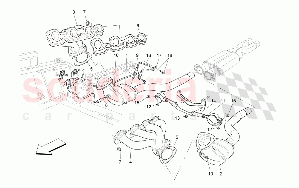 PRE-CATALYTIC CONVERTERS AND CATALYTIC CONVERTERS of Maserati Maserati GranTurismo (2008-2010) S