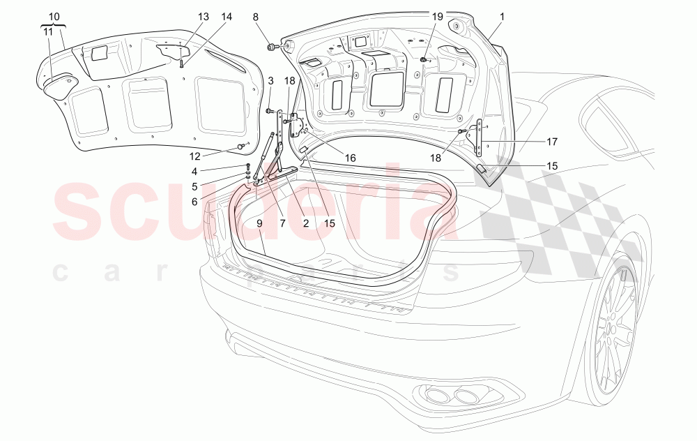 REAR LID (Not available with: Special Edition) of Maserati Maserati GranTurismo (2007-2010) Auto