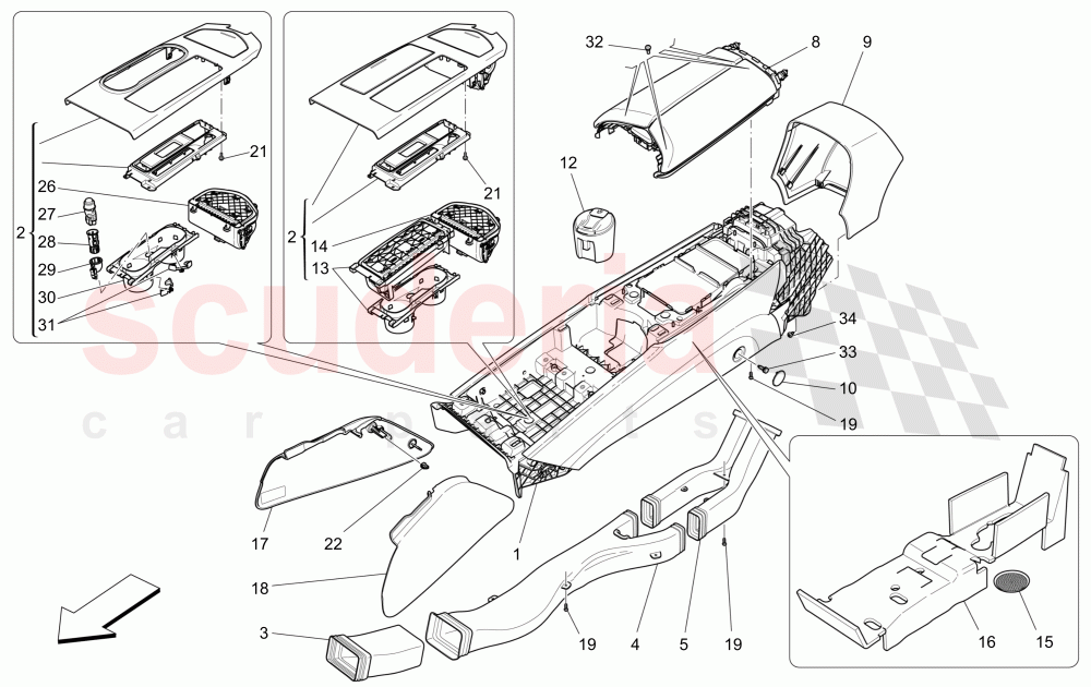 ACCESSORY CONSOLE AND CENTRE CONSOLE of Maserati Maserati Ghibli (2017+)