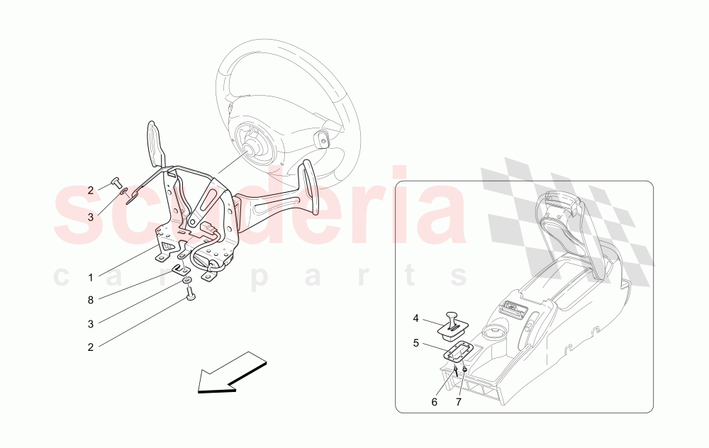 DRIVER CONTROLS FOR F1 GEARBOX of Maserati Maserati Quattroporte (2003-2007) DuoSelect