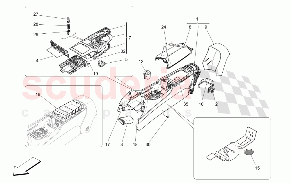 ACCESSORY CONSOLE AND CENTRE CONSOLE of Maserati Maserati Levante (2017+) Diesel