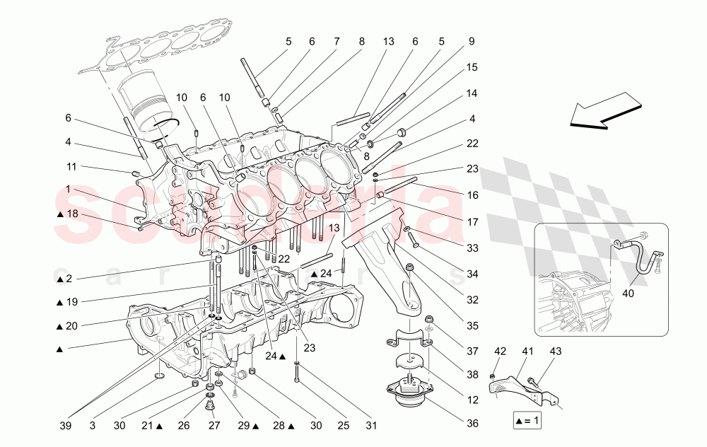 CRANKCASE of Maserati Maserati Quattroporte (2003-2007) DuoSelect