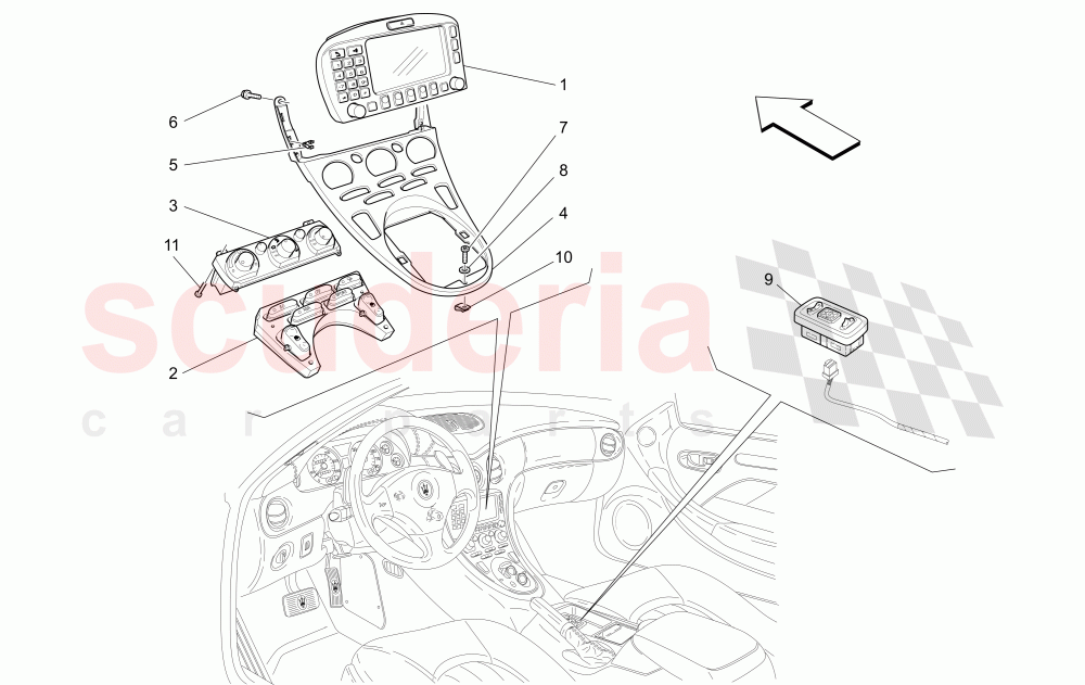 PASSENGER COMPARTMENT DEVICES (Tunnel) of Maserati Maserati 4200 Coupe (2002-2004) GT