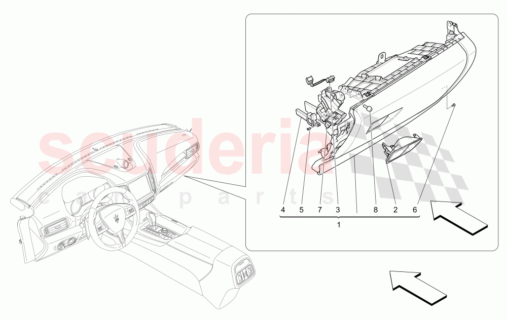 GLOVE COMPARTMENTS of Maserati Maserati Levante (2017+) Diesel
