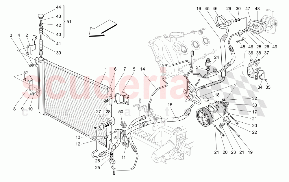 A/C UNIT: ENGINE COMPARTMENT DEVICES of Maserati Maserati GranTurismo (2008-2010) S