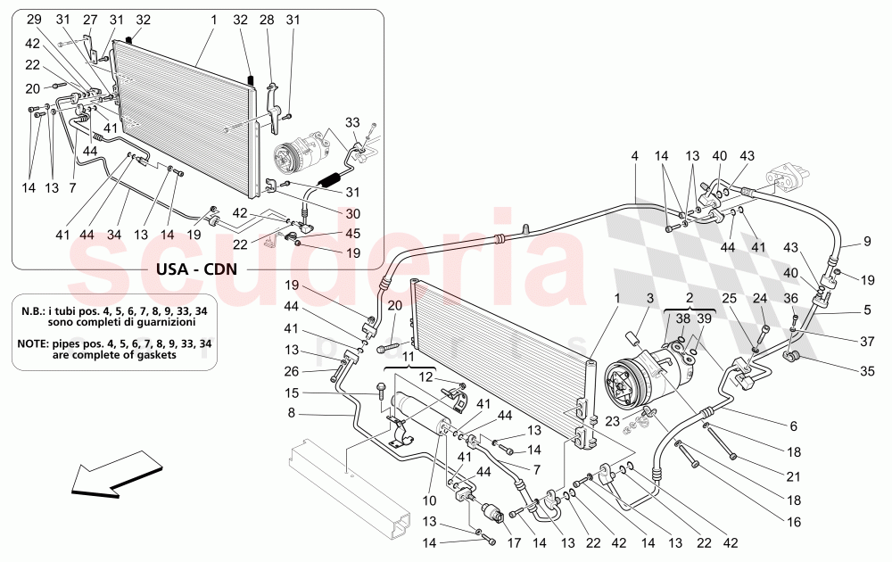 A/C UNIT: ENGINE COMPARTMENT DEVICES (Available with: "Spyder 90th Anniversary" Version) of Maserati Maserati 4200 Spyder (2005-2007) CC