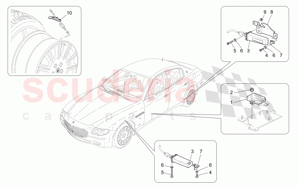 TYRE PRESSURE MONITORING SYSTEM (Available with: Tyre Pressure Monitoring System) of Maserati Maserati Quattroporte (2003-2007) Auto