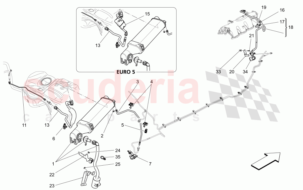 FUEL VAPOUR RECIRCULATION SYSTEM of Maserati Maserati Quattroporte (2013-2016) S Q4