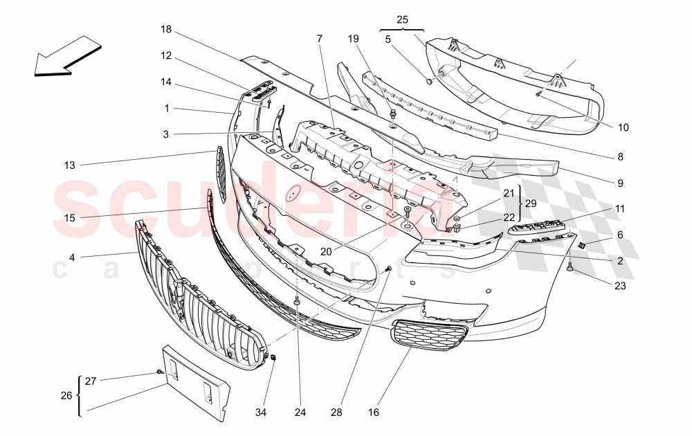 FRONT BUMPER of Maserati Maserati Quattroporte (2013+) GTS