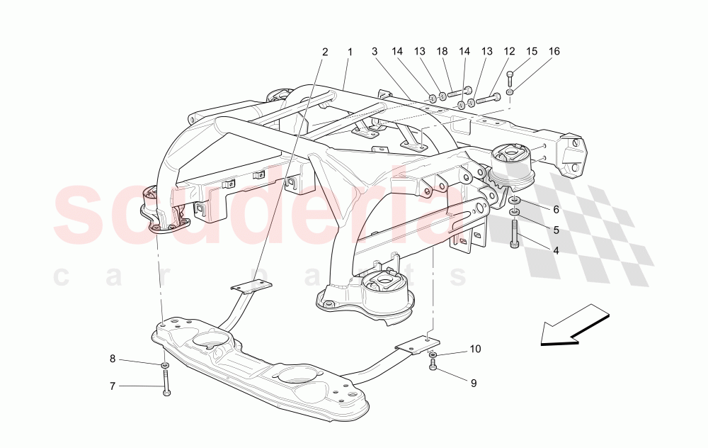 REAR CHASSIS of Maserati Maserati Quattroporte (2003-2007) DuoSelect