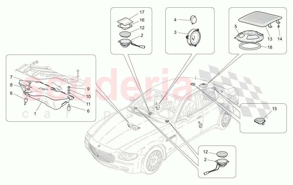 SOUND DIFFUSION SYSTEM of Maserati Maserati Quattroporte (2008-2012) S 4.7