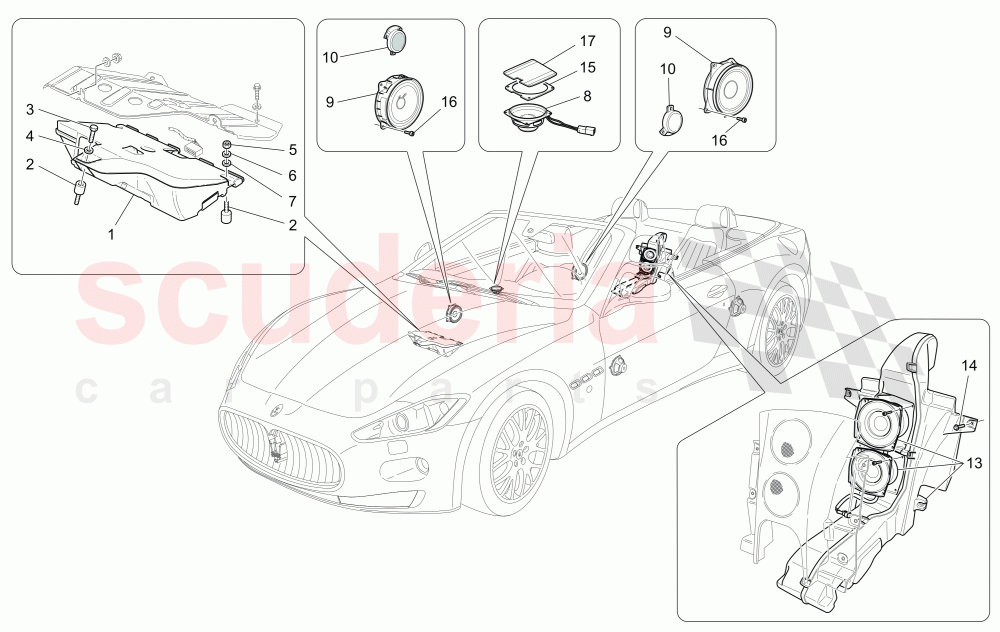 SOUND DIFFUSION SYSTEM of Maserati Maserati GranCabrio (2010-2012)