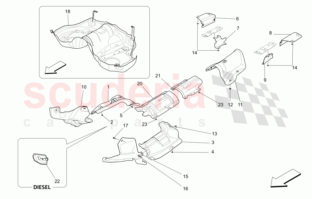 THERMAL INSULATING PANELS of Maserati Maserati Levante (2017+) Diesel