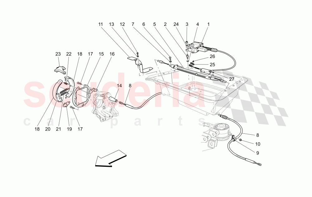 PARKING BRAKE of Maserati Maserati Quattroporte (2003-2007) Auto