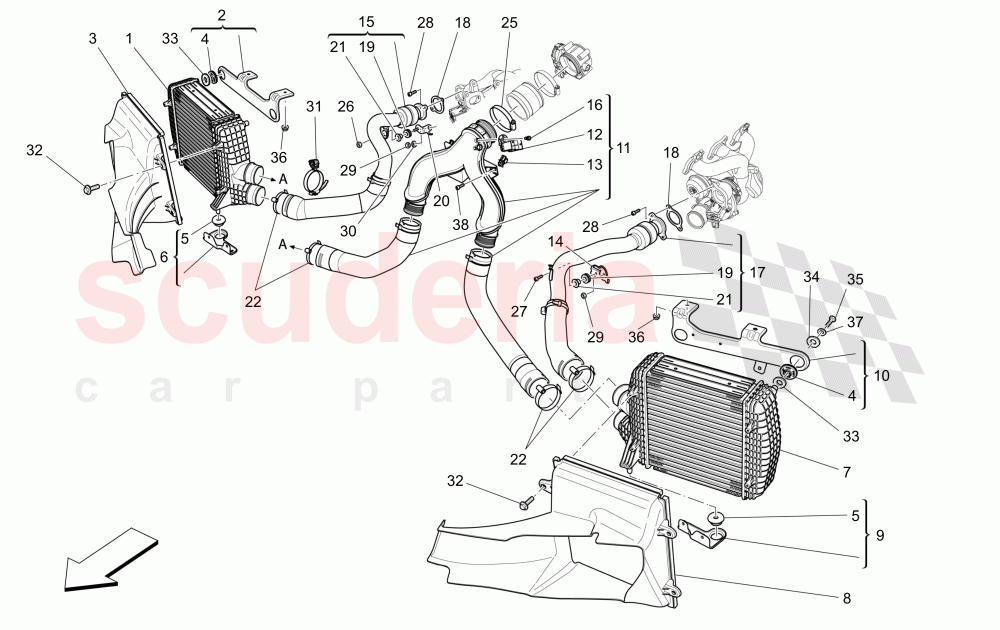 INTERCOOLER SYSTEM of Maserati Maserati Ghibli (2014-2016) S