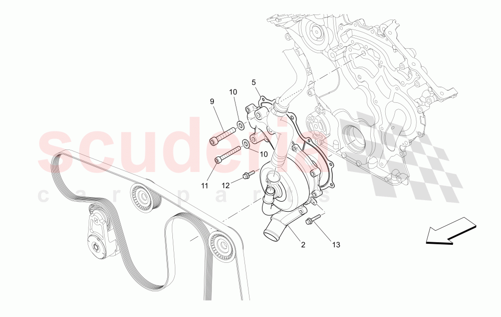 COOLING SYSTEM: WATER PUMP of Maserati Maserati Levante (2017+)