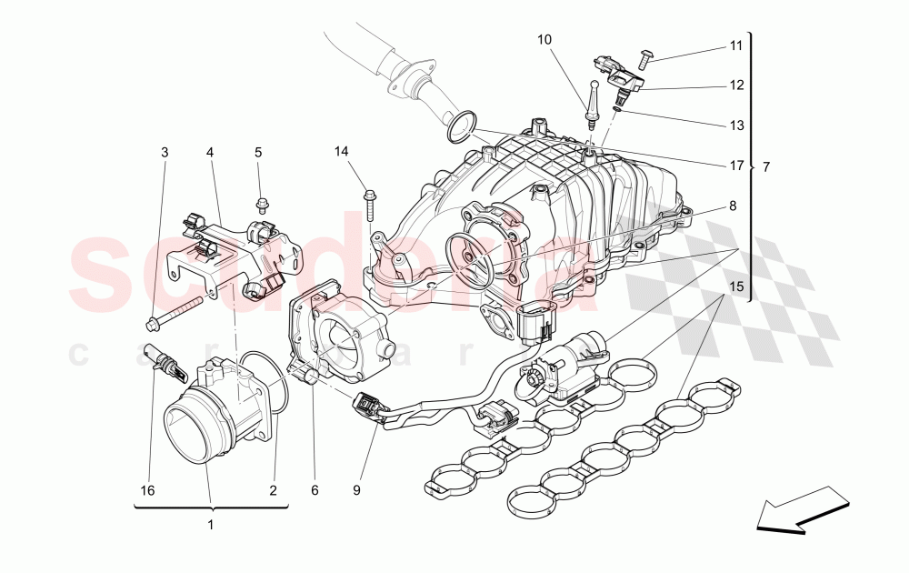 INTAKE MANIFOLD AND THROTTLE BODY of Maserati Maserati Levante (2017+) Diesel