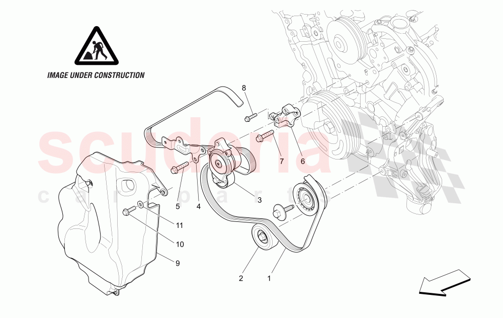 AUXILIARY DEVICE BELTS of Maserati Maserati Quattroporte (2017+) Diesel