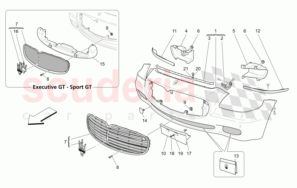 FRONT BUMPER of Maserati Maserati Quattroporte (2003-2007) Auto